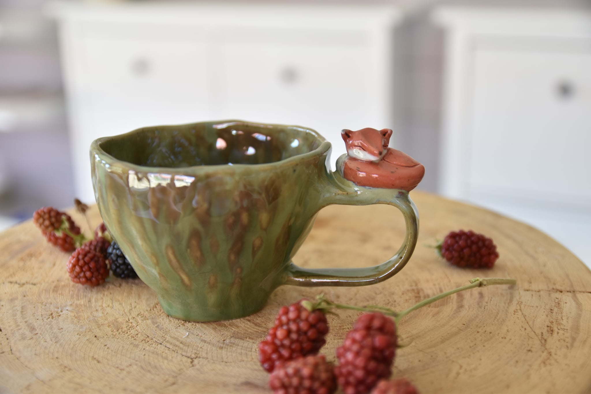 Fox green mug (cca 2,5dcl)